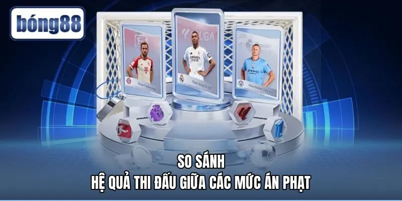 Bảng so sánh tác động giữa các mức kỷ luật trên sân