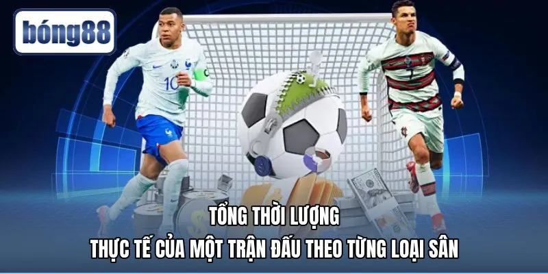 tong-thoi-luong-thuc-te-cua-mot-tran-dau-theo-tung-loai-san Thời lượng trận đấu thực tế theo từng quy mô sân bóng